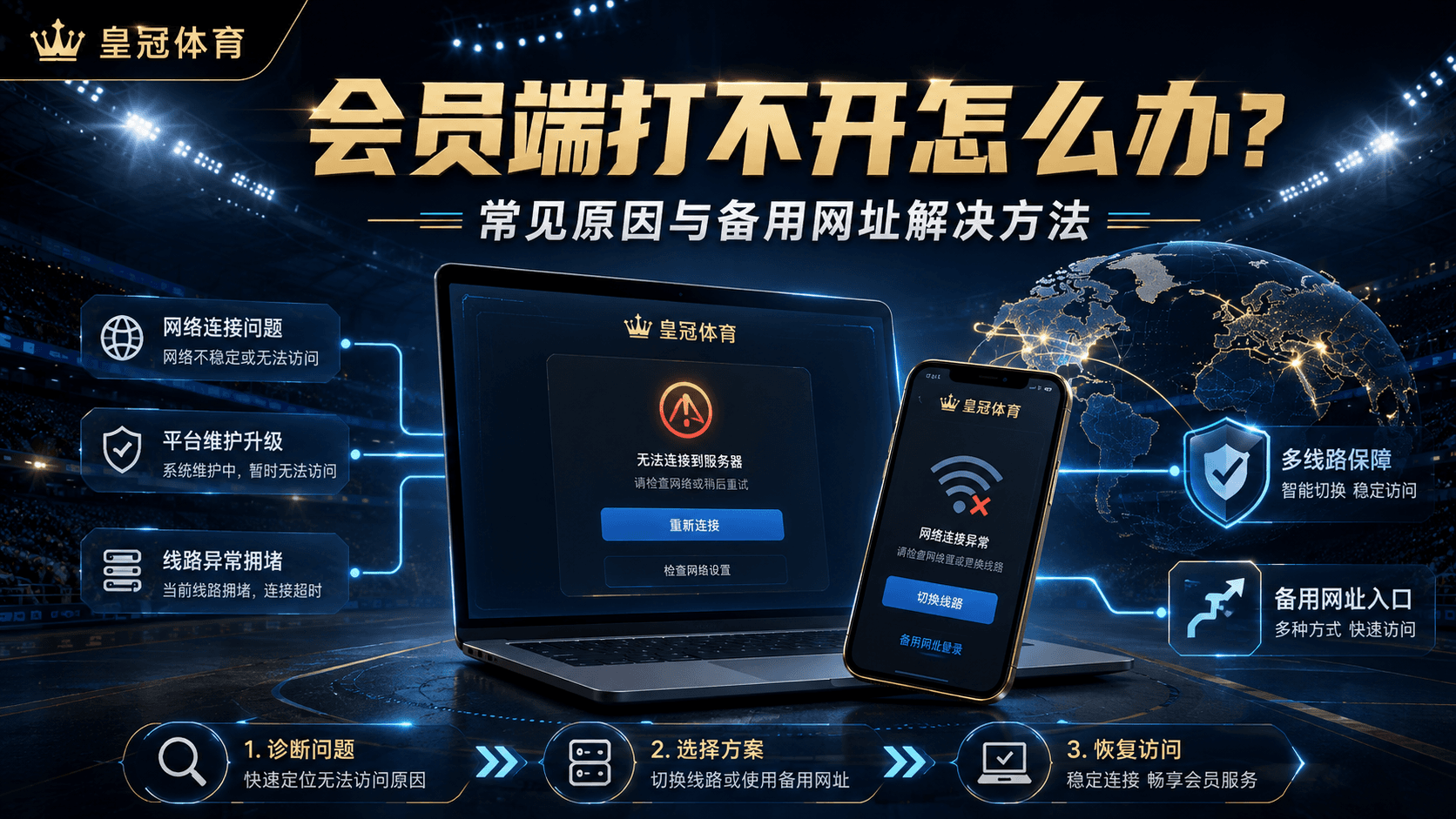 皇冠体育会员端打不开怎么办？常见原因与备用网址解决方法