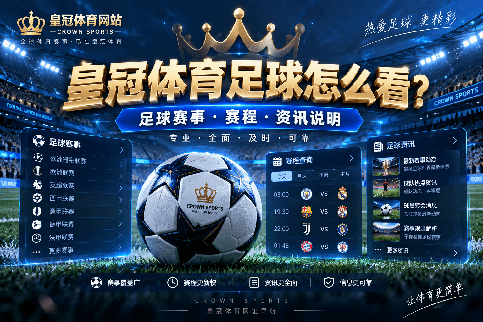 皇冠体育足球怎么看？赛事内容、赛程与足球资讯说明